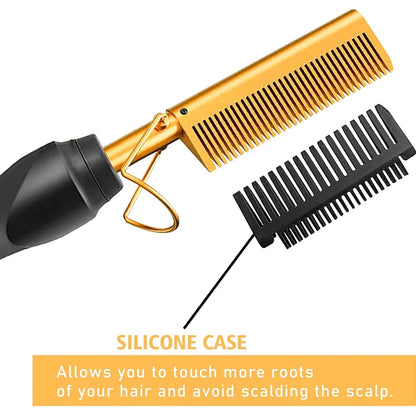GOIPLE Electrical Heat Hair Straightener Hot Pressing Brush Styling Tool for Lace Front Wig Glue Hair Wax Stick Melting Spray