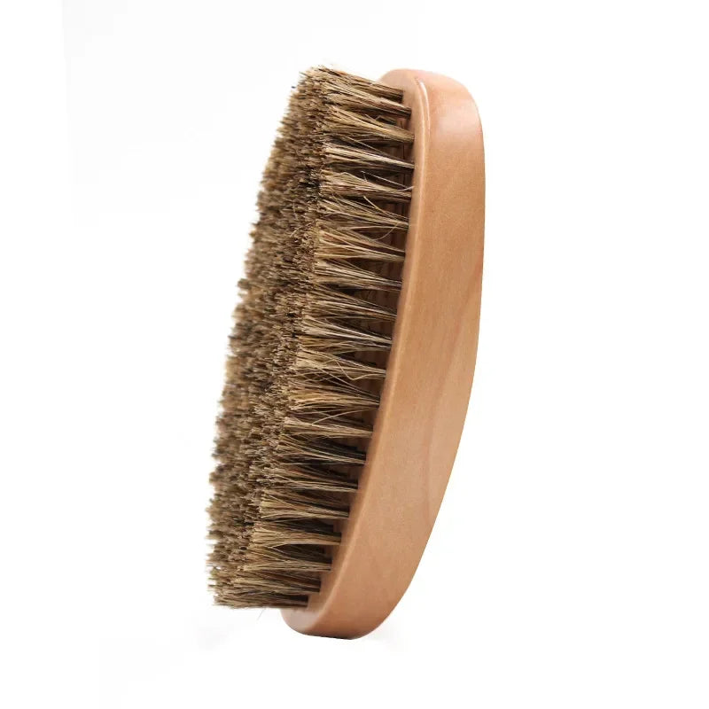 Fur Boar Hair Brush Men Bristle Wild Natural Barbershop Cleaning Professional Beard Brush Boar Soft Hairbrush Hair Styling Tools