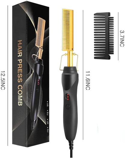 Electric Hot Heating Comb Hair Straightener Curler Flat Irons Wet Dry Hair Iron Straightening Brush Hair Styling Tools