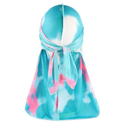 Spandex Durag & Wave Cap Set Longtail Hiphap Fashion Head Wrap