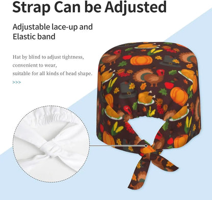 Japanese Wave Working Cap Scrub Cap with Sweatband Adjustable Unisex Women Tie Back Hat Nurse  Caps