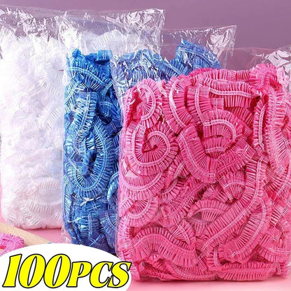 Hotel Sauna Shower Cap Salon Satin Hat to Sleep Bonnets Silk Hood Plastic Disposable Hair Caps Bathroom Water Proof Spa Woman