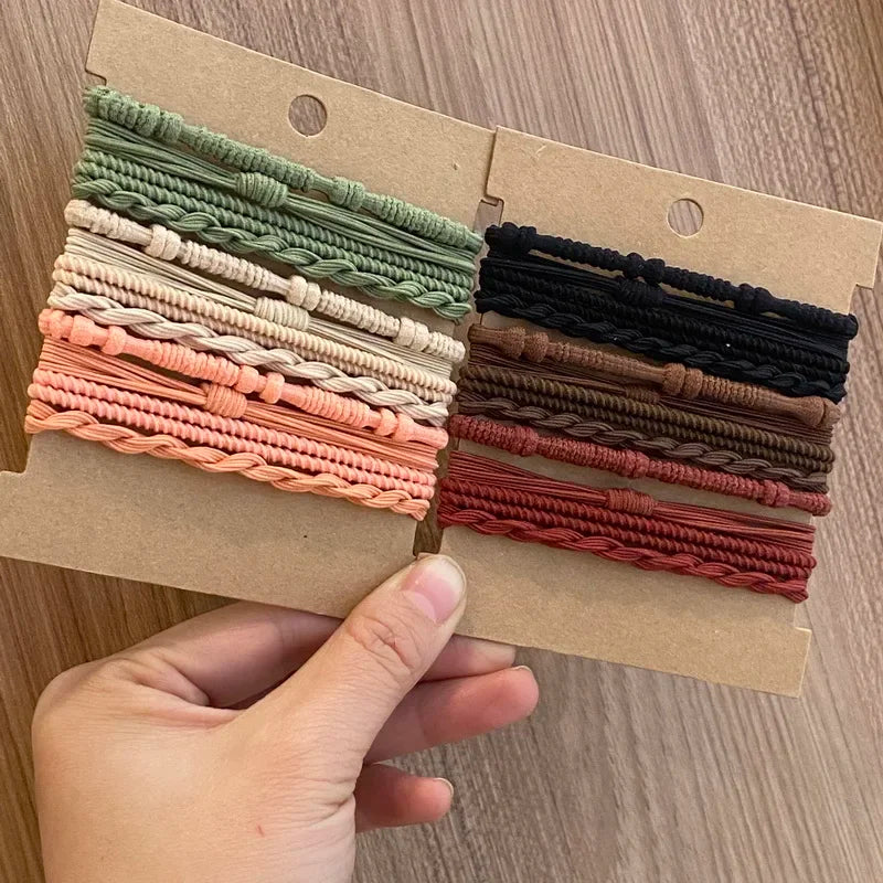 20 pcs Boho bracelet hair ties for women elastic hair rubber bands girls black Bracelet  hair rope Ponytail Holder hairbands