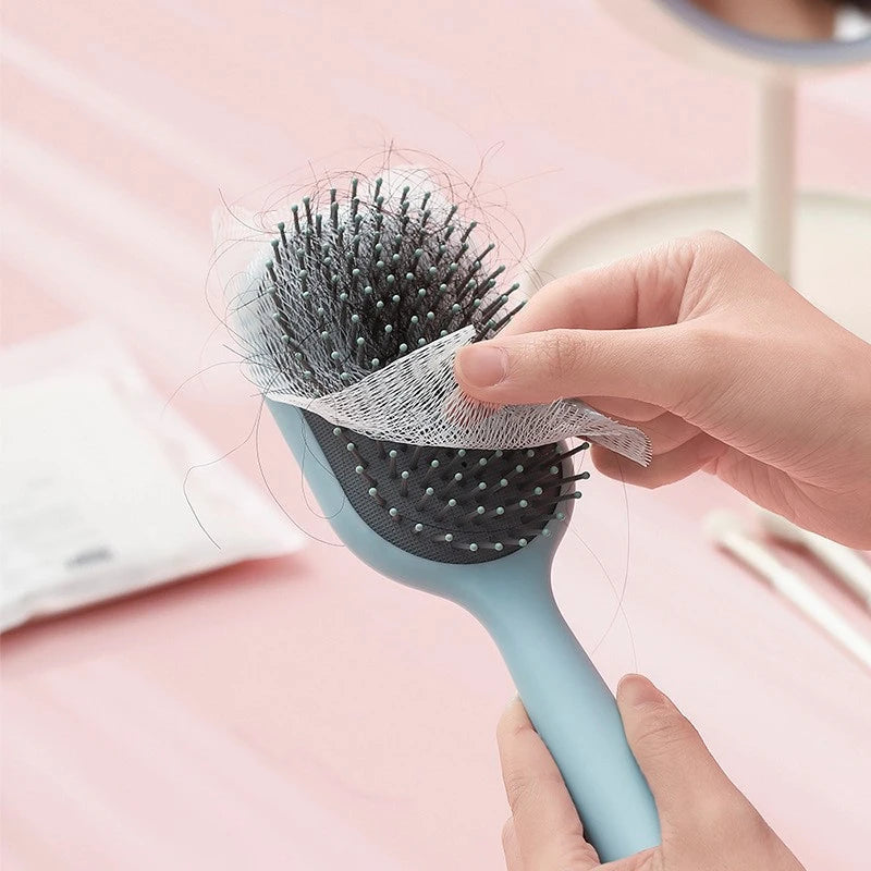 50Pcs Air Cushion Comb Cleaning Net Cover Hair Brush Comb Airbag Pet Combs Net Paper Brush Cleaning Pad Comb Protection Net