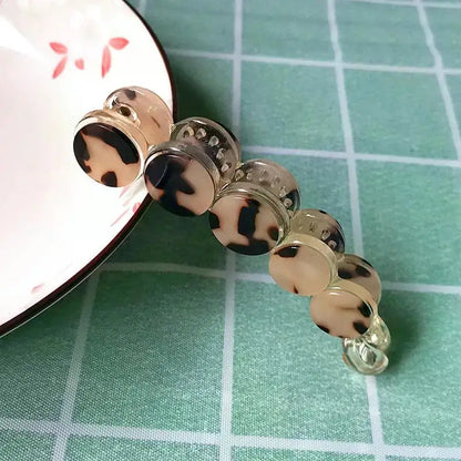Simple Marble Pattern Banana Clip Elegant Women Acetate Leopard Ponytail Holder Hair Clip Casual Tortoiseshell Large Hairpin