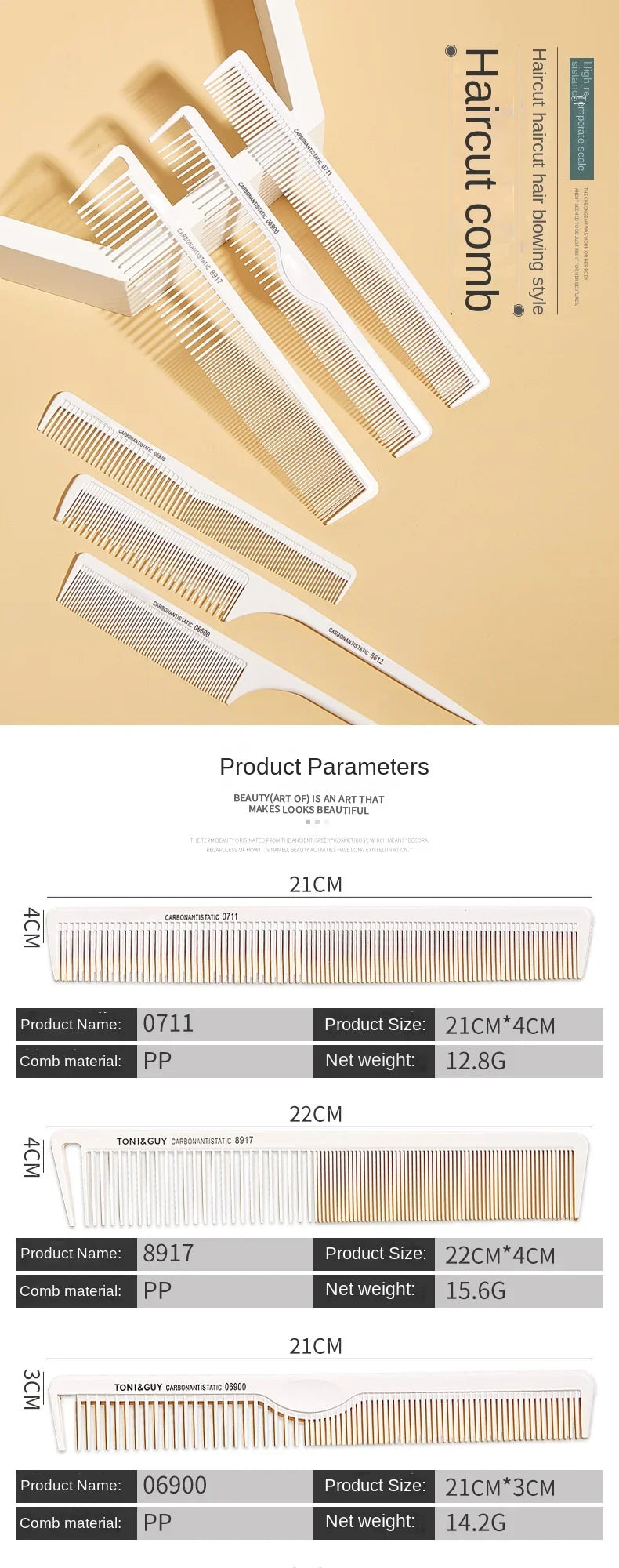 Hairdressing Carbon Comb Professional Hairdresser Cutting Comb Anti Static Hair Comb Haircut Tools Barber Hair Styling Comb
