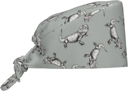 Japanese Wave Working Cap Scrub Cap with Sweatband Adjustable Unisex Women Tie Back Hat Nurse  Caps