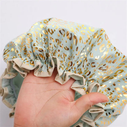 1pc Waterproof Shower Cap Satin Beanie Hair Bonnet Bath Accessories Shampoo Women Shower Caps Bathroom Dust-proof Set