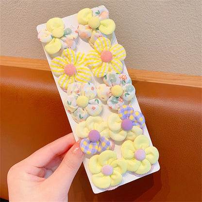 10pcs/Set Colorful Flower Hair Ties Elastics Ponytail Holders Rubber Band Baby Hair Accessories For Toddlers Kids Teens Girls