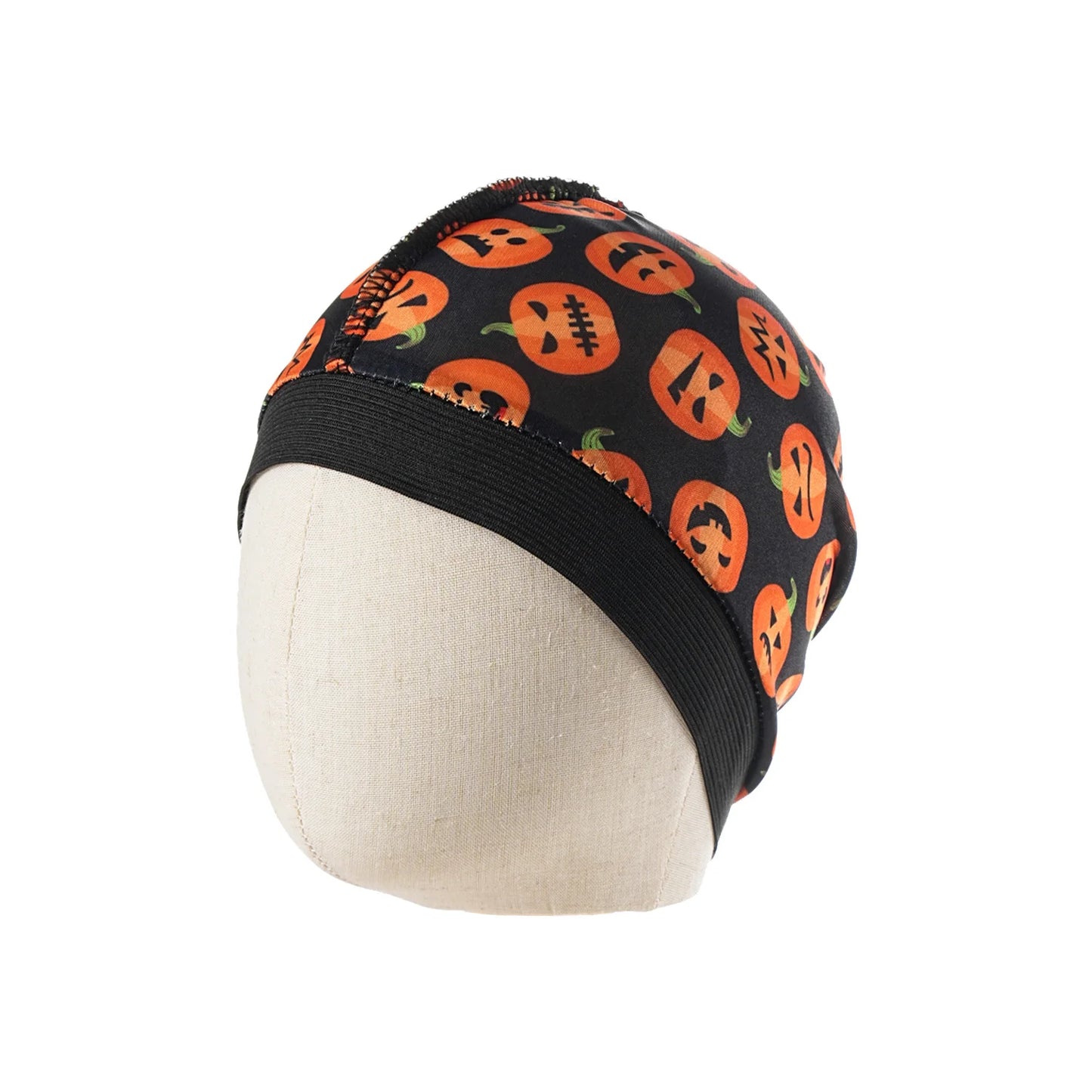 2024 New Halloween Print Kids Silky Dome Wave Cap Silky Satin Kids Bonnet Hair Cover Hat Night Sleep Cap Hair Accessories Hat