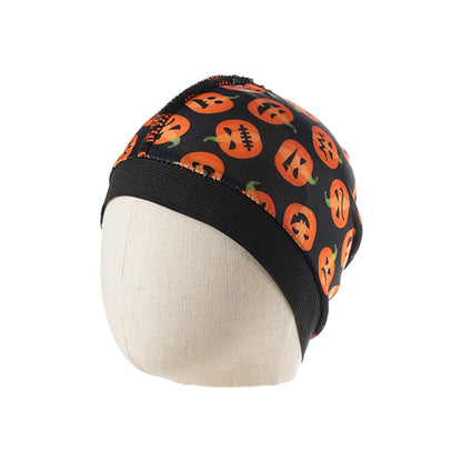 2024 New Halloween Print Kids Silky Dome Wave Cap Silky Satin Kids Bonnet Hair Cover Hat Night Sleep Cap Hair Accessories Hat