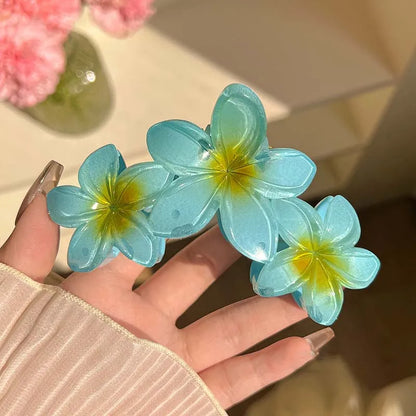 New Candy Color Flower Hair Claw Clips for Women Sweet Large Gradient Shark Clip Hair Claw Crab Clamp Barrettes Hair Accessories