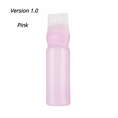 Silicone Shampoo Brush Head Scalp Massage Comb Hair Dye Tint Oil Applicator Bottle with Brush Barber Salon Hair Styling Tools