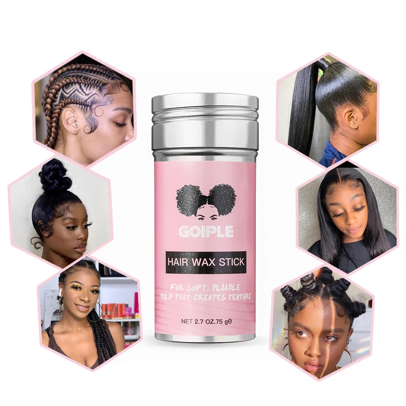GOIPLE Broken Hair Finishing Cream Clay Styling Accessories Non Greasy Edge Control Custom Logo Natural Smooth Wax Stick For Wig