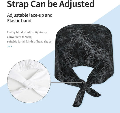 Japanese Wave Working Cap Scrub Cap with Sweatband Adjustable Unisex Women Tie Back Hat Nurse  Caps