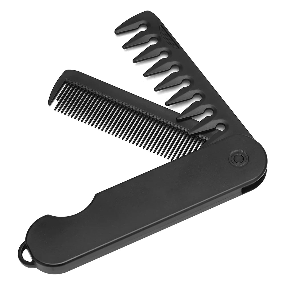 Multifuncional Portable Plastic Folding Pocket Combs Barber Men Oil Head Beard Combs Hair Styling Wide Tooth Combs