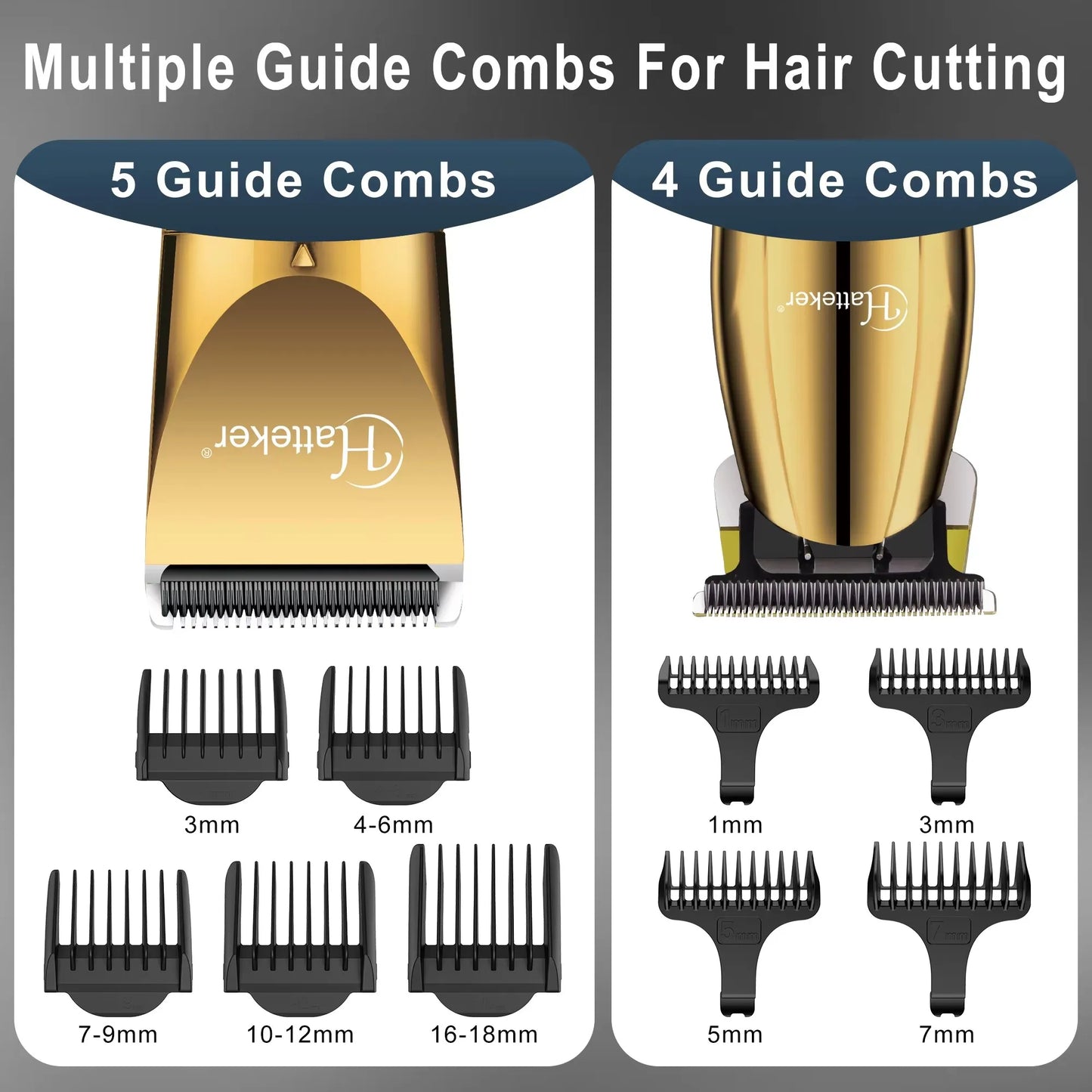 Hatteker Men's Hair Clipper Set 2 Rechargeable Electric Shaver Body Hair Trimmer Professional Hair Cutting Machine for Men