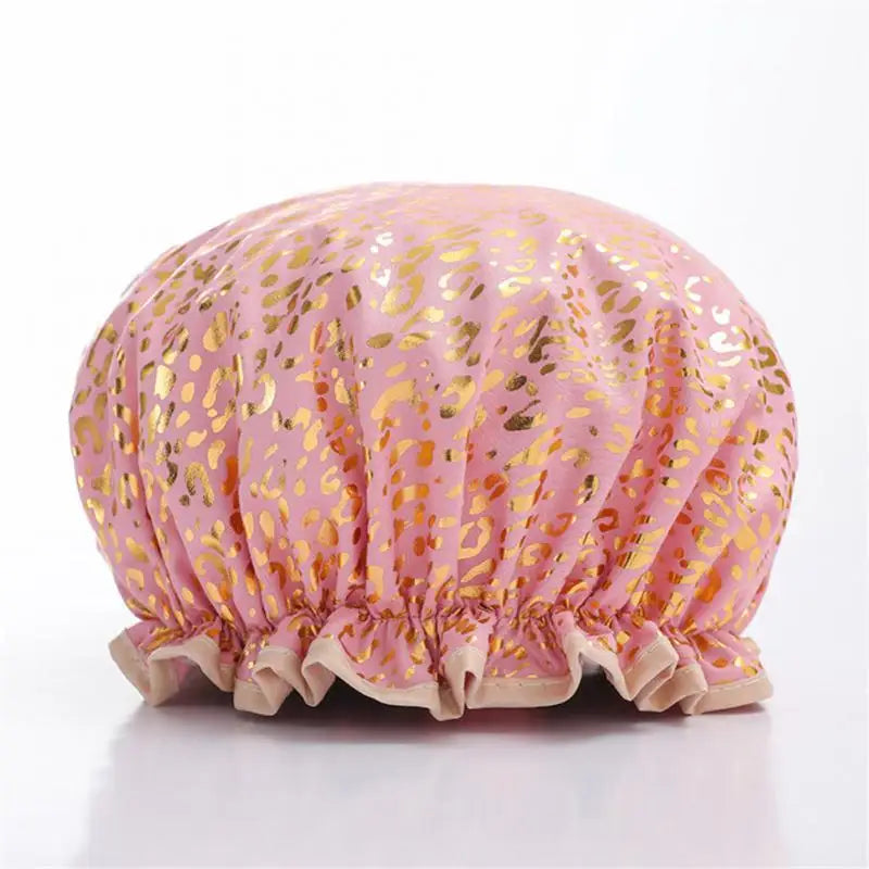 1pc Waterproof Shower Cap Satin Beanie Hair Bonnet Bath Accessories Shampoo Women Shower Caps Bathroom Dust-proof Set