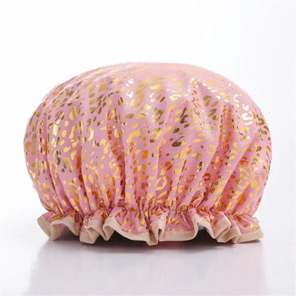 1pc Waterproof Shower Cap Satin Beanie Hair Bonnet Bath Accessories Shampoo Women Shower Caps Bathroom Dust-proof Set