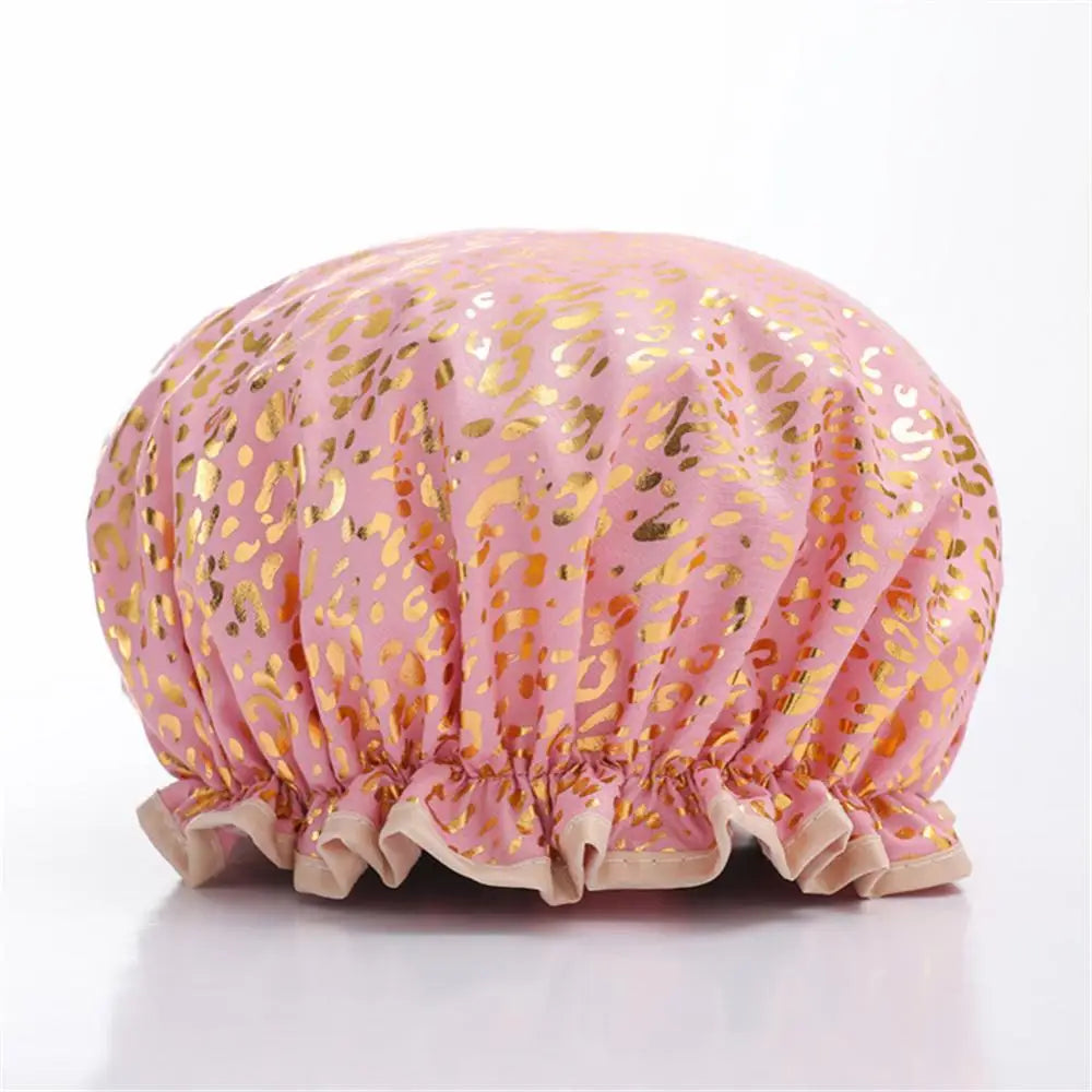 1pc Waterproof Shower Cap Satin Beanie Hair Bonnet Bath Accessories Shampoo Women Shower Caps Bathroom Dust-proof Set