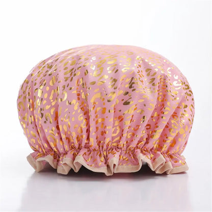 1pc Waterproof Shower Cap Satin Beanie Hair Bonnet Bath Accessories Shampoo Women Shower Caps Bathroom Dust-proof Set