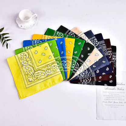 Bohemian Print Bandana Paisley Pattern Headbands Hiphop  kerchief Outdoor Unisex Headband Wrist Wraps Face Mask Handkerchief